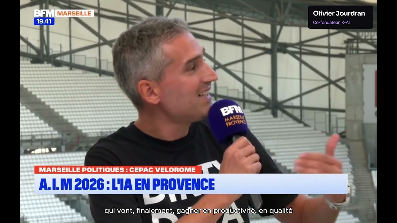 Olivier Jourdran, K-AI co-founder, interviewed by BFM Marseille Provence at AIM 2026